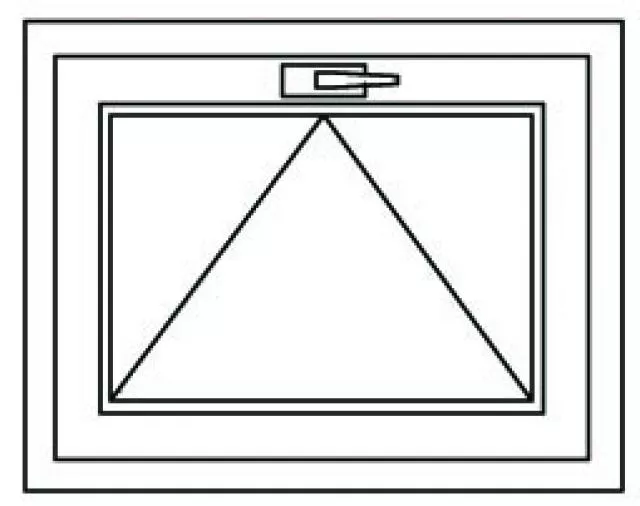 Fenster Einflügelige Kipp 80x40cm, Weiss - technický nákres