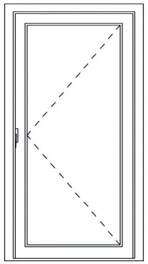 Haustüren Rechts 108x207cm, Weiss, 3 fach verriegelung - technický nákres