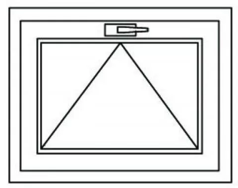 Fenster Einflügelige Kipp 50x50cm, weiss - technický nákres