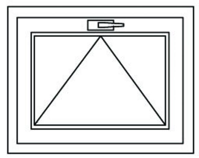 Fenster Einflügelige Kipp 87x35cm, Golden Oak - technický nákres